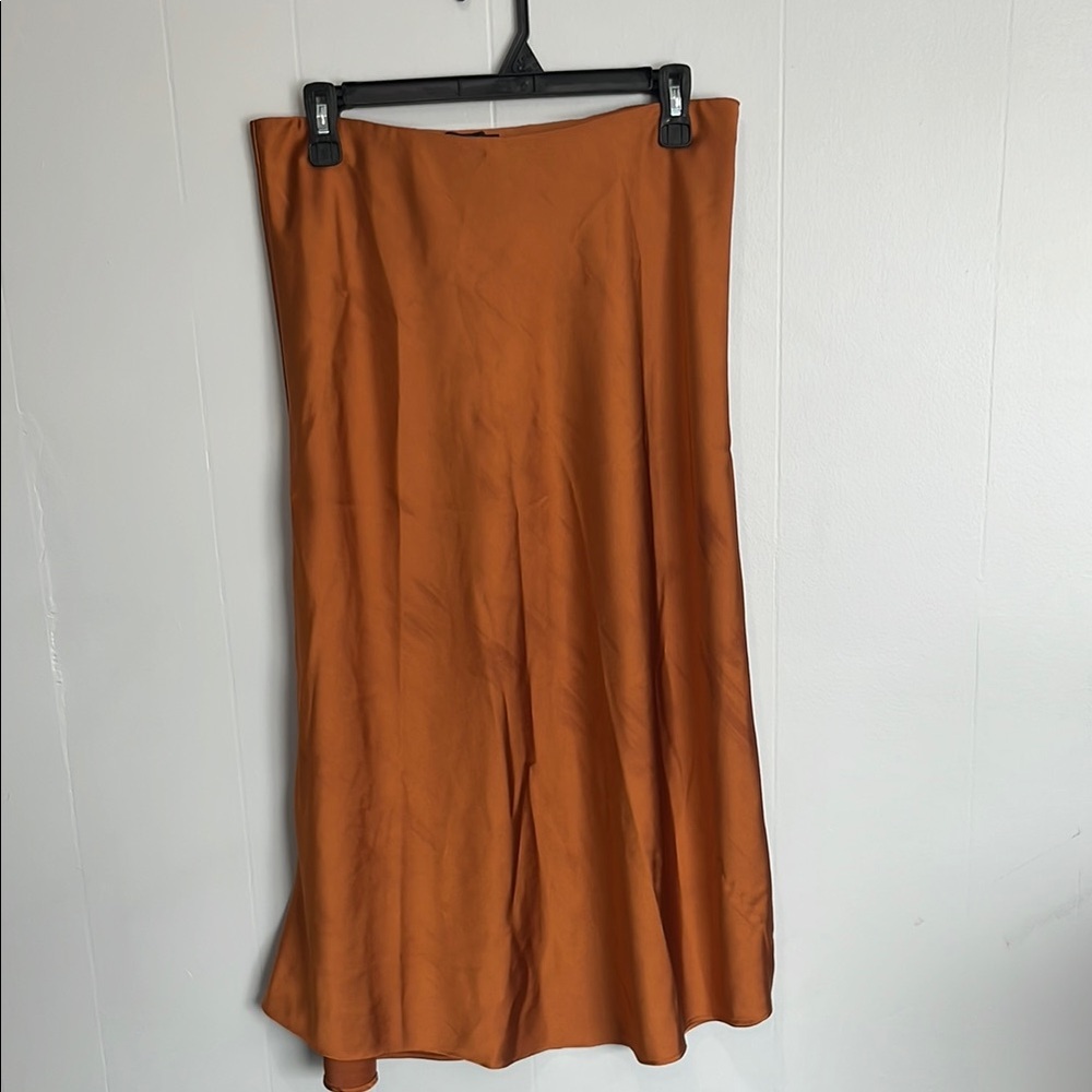 J. Crew Orange Midi Skirt